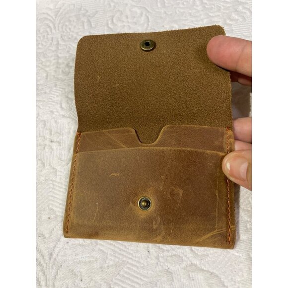 Leather‎ Tan Leather Card Holder New - Picture 4 of 5